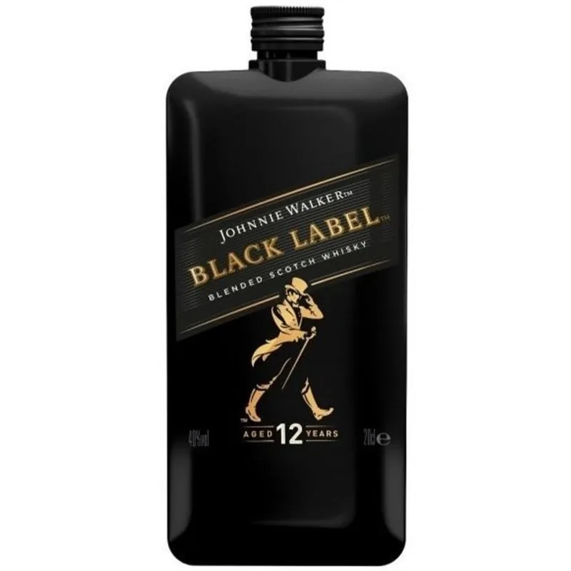Viskijs johnnie walker black label pocket scotch, 40%, 0,2 l