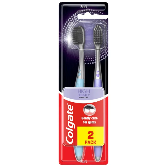 ZOBU BIRSTE COLGATE HIGH DENSITY CHARCOAL SOFT 2-PACK