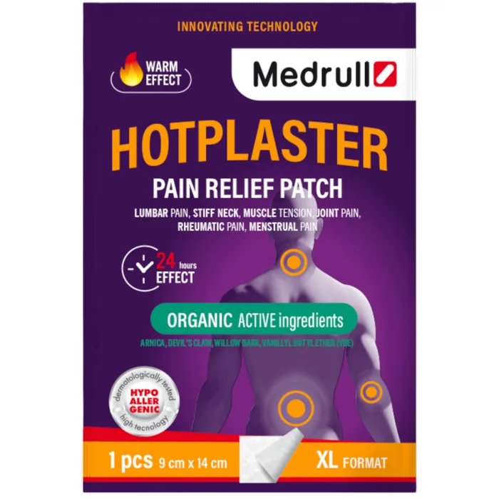 PRETSĀPJU PLĀKSTERIS MEDRULL HOTPLASTER AR SILDOŠO EFEKTU 9CM X 14CM