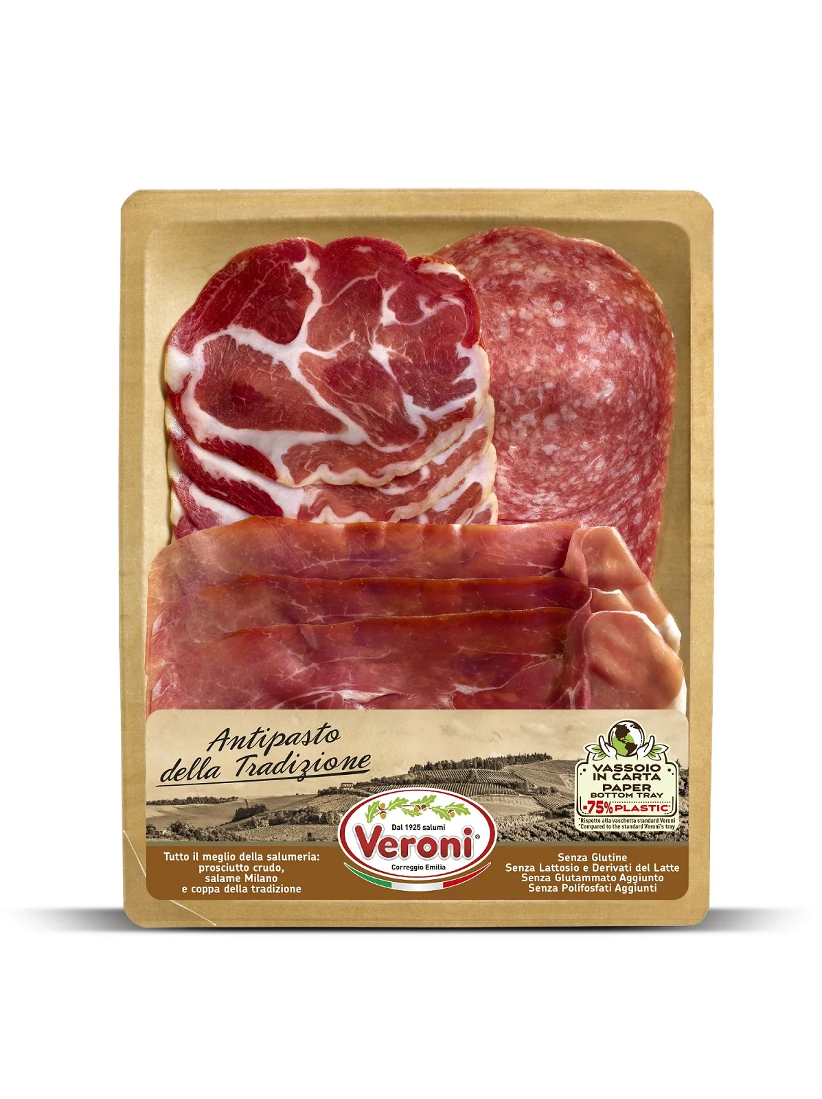 VĪTINĀTĀS ITĀĻU GAĻAS IZLASE (SALAMI, PARMA, CAPOCOLLO), SAGRIEZTA 110G