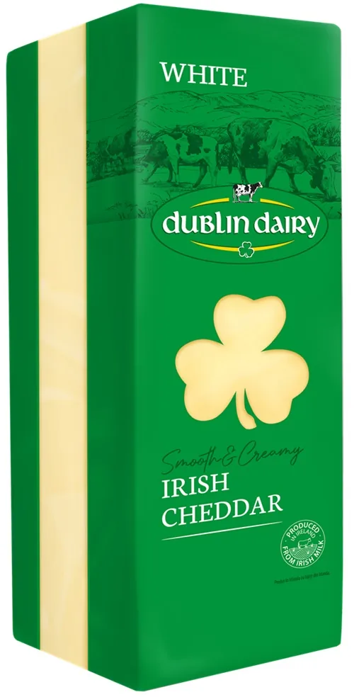 SIERS DUBLIN DAIRY IRISH CHEDDAR, BALTAIS, BLOKS, ~2.4KG