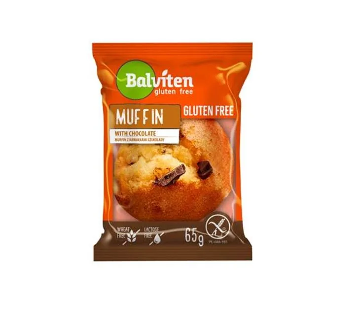 MAFINS AR TUMŠĀS ŠOKOLĀDES GABALIŅIEM BALVITEN, BEZ GLUTĒNA, 65G