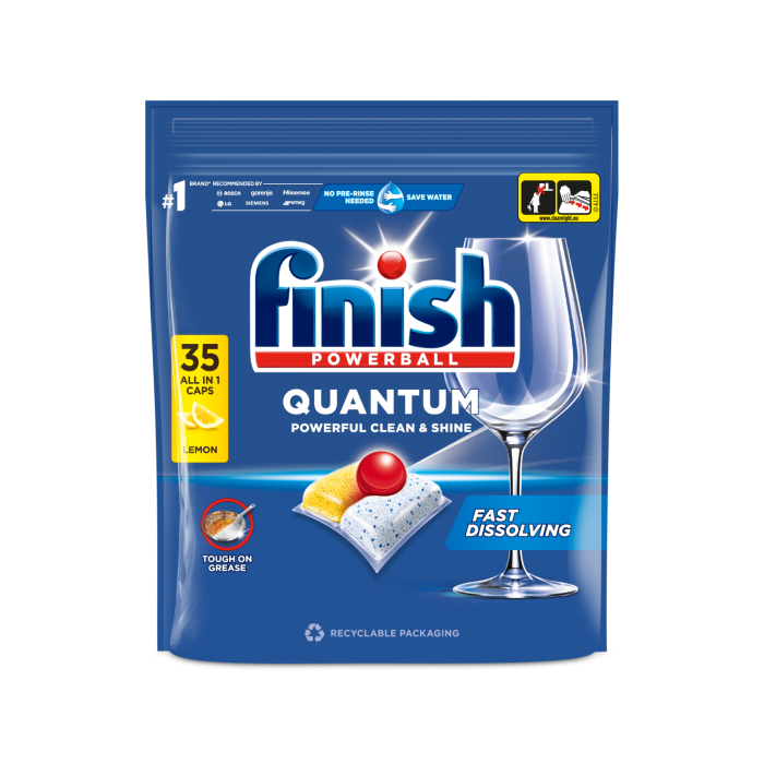 TRAUKU MAZGĀŠANAS TABLETES FINISH QUANTUM ALL IN ONE LEMON 35 GAB.