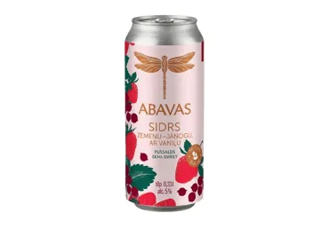 Сидр Abavas клубника-яблоко-ваниль 5%, 0,33 л