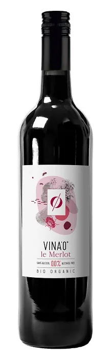 BEZALKOHOLISKS SARKANVĪNS VINA'0 MERLOT, BIO, 0.75L(DEP)