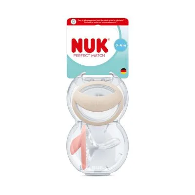 Силиконовая пустышка NUK Perfect Match, 0-6 месяцев, размер 2