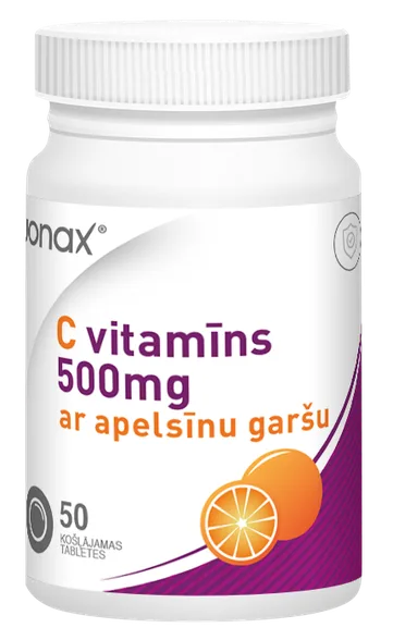 Jonax C Vitamin 500 mg tabletes, 50 gab.