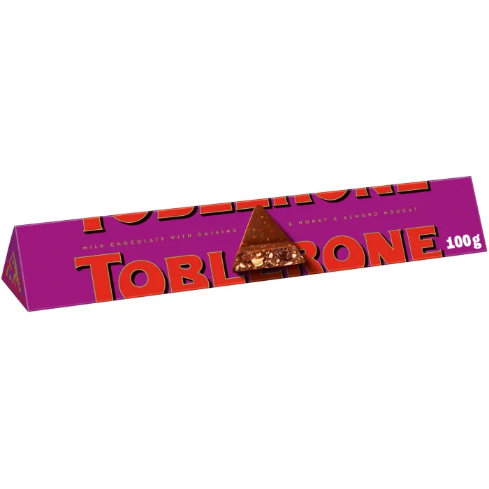 PIENA ŠOKOLĀDE TOBLERONE AR RIEKSTIEM UN ROZĪNEM 100G
