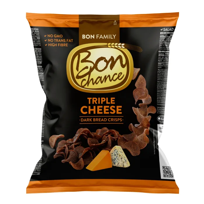 TUMŠĀS  MAIZES ČIPSI BON CHANCE AR TRĪSKARŠO SIERU 120G