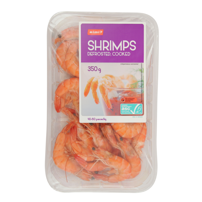 GARNELES RIMI VĀRĪTAS ASC (40-60) 350G