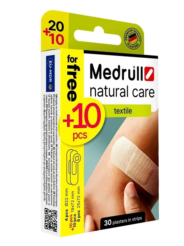 Medrull plāksteris natural care, 20 + 10 gb.