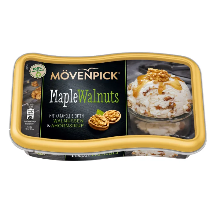 SALDĒJUMS MOVENPICK AR KĻAVAS SĪRUPU, KARAMELIZĒTIEM VALRIEKSTIEM 900 ML/476G