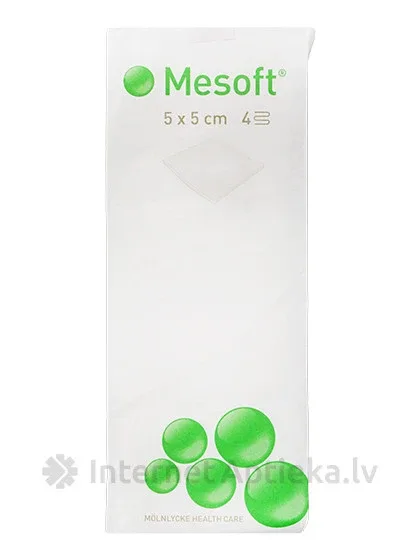 Mesoft ķirurģiskās salvetes 5 x 5 cm, 100 gb.