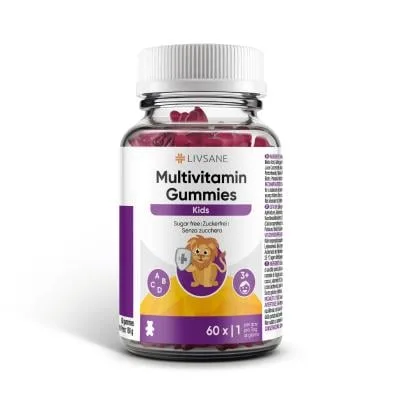Livsane Kids Multivitamin Gummies želejveida tabletes N60