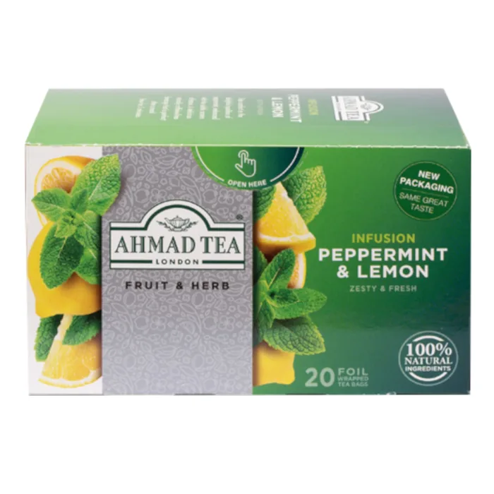 ZĀĻU UN AUGĻU TĒJAS MAISĪJUMS AHMAD PIPARMĒTRA AR CITRONU 20X1,5G