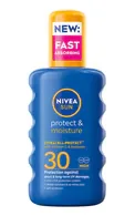 NIVEA SUN PROTECT&MOISTURE SPF30 MITRINOŠS IZSMIDZINĀMS LOSJONS AIZSARDZĪBAI PRET SAULI, 200ML