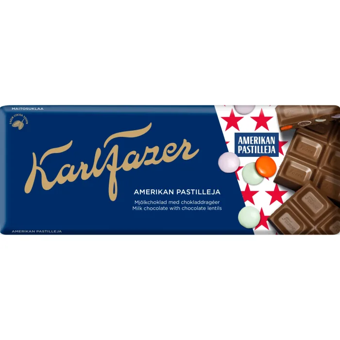 PIENA ŠOKOLĀDE KARL FAZER AR DRAŽEJĀM 180G