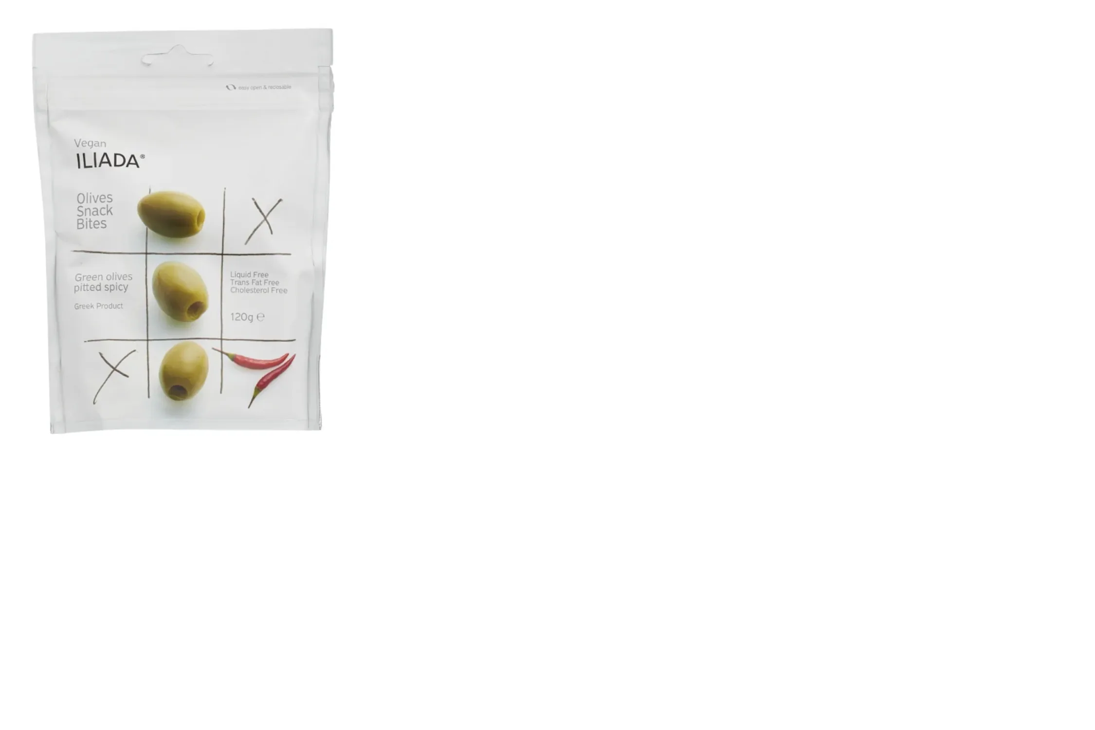 ZAĻĀS OLĪVAS BEZ KAULIŅIEM ILIADA, PIKANTĀS, 120G