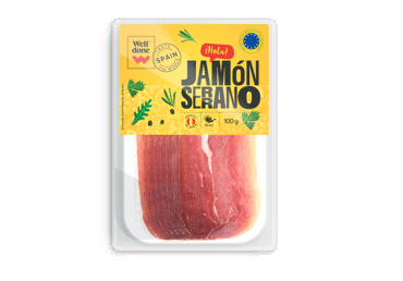 VĪTINĀTS CŪKGAĻAS ŠĶIŅĶIS JAMON SERRANO WELL DONE 100G