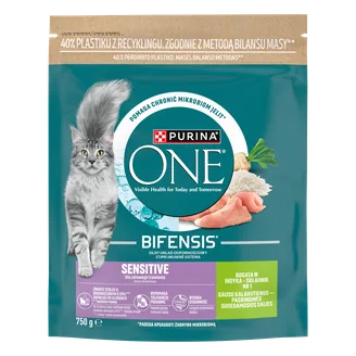 BARĪBA KAĶIEM SAUSĀ ONE SENSITIVE AR TĪTARA GAĻU 750G