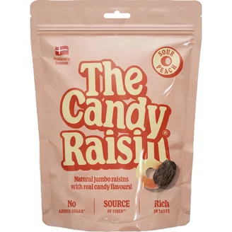 ROZĪNES CANDY RAISIN AR SKĀBO ŽELEJKONF. PERSIKU GARŠU 85G