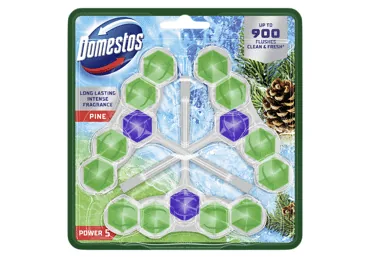 TUALETES ATSVAIDZINĀTĀJS DOMESTOS POWER 5 PINE 3X50G