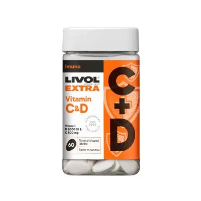 Livol Extra vitamīni C+D tabletes N60