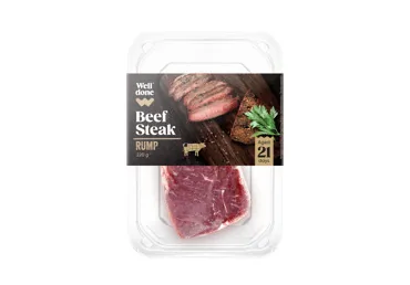 BRIEDINĀTS LIELLOPA RUMP STEIKS WELL DONE  220G