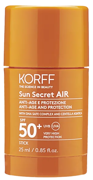 Korff Sun Secret Air anti-age and protection stick SPF 50+ saules aizsarglīdzeklis, 25 ml