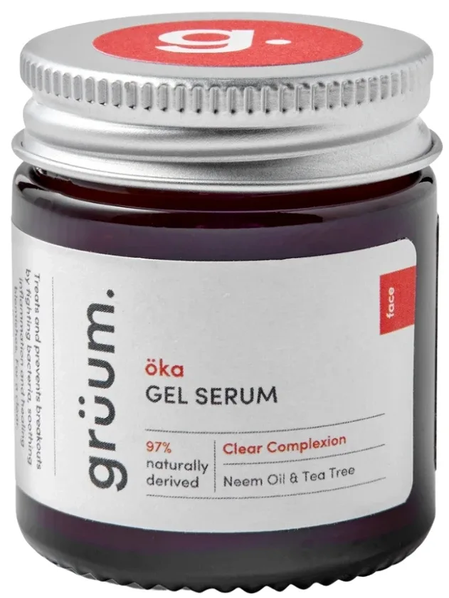 Grüum öka clear complexion gelveida serums tīrai sejas ādai, 30 ml