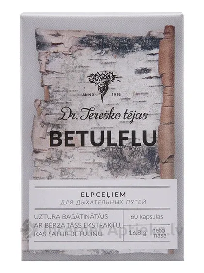 Dr.Tereško tējas betulflu elpceļiem, 60 kapsulas