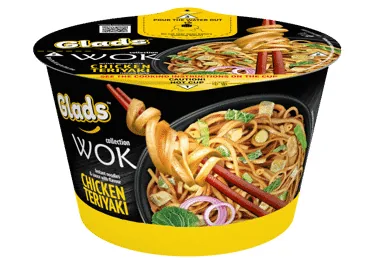 ĀTRI PAGATAVOJAMĀS NŪDELES WOK CHICKEN TERIYAKI GLADS 95G