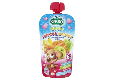 BIEZENIS OVKO BEZ CUKURA ĀBOLU-BURKĀNU-BANĀNU 6+ 120G