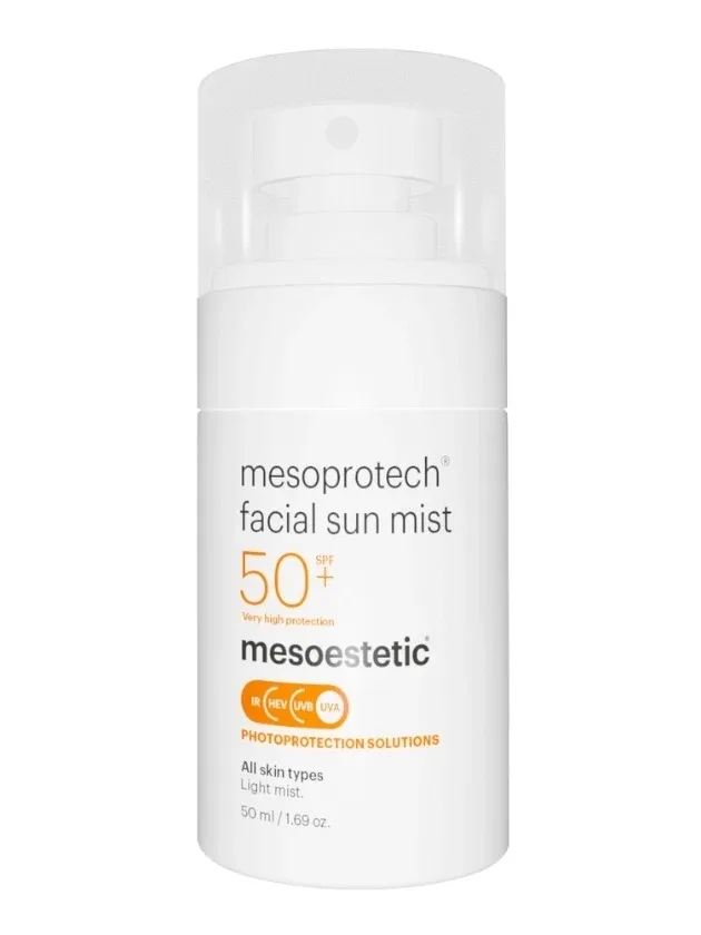 Mesoestetic Mesoprotech Facial Sun mist SPF50+ saules aizsargsprejs sejai, 50 ml
