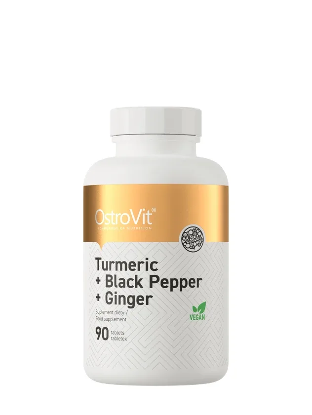 Ostrovit Turmeric + Black Pepper + ginger tabletes, 90 gb.