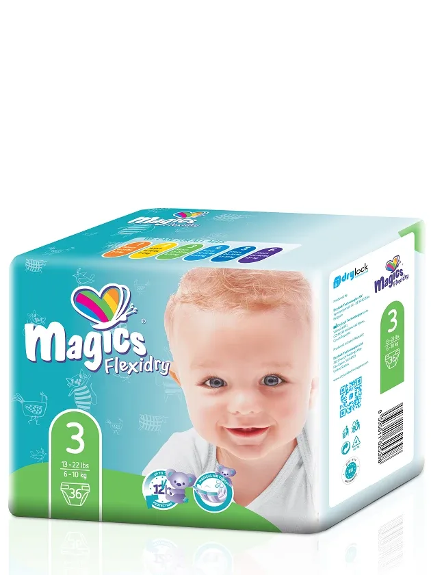Magics Flexidry Magical Tubes autiņbiksītes midi 6-10 kg, 36 gb.