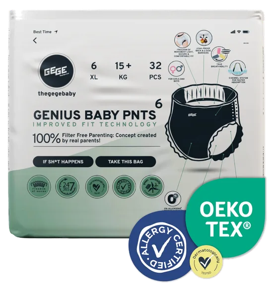 Gege Genius Baby PNTS (15+ kg) XL 6 biksītes, 32 gab.
