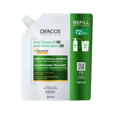 Vichy Dercos pretblaugznu šampūns sausiem matiem refill 390 ml
