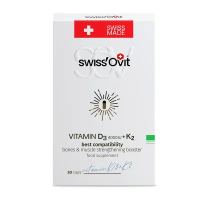Swiss ovit D3 4000SV+K2 vit. kapsulas N30