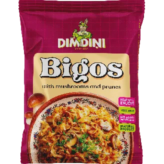 ŠTOVĒTI KĀPOSTI DIMDIŅI BIGOS AR SĒNĒM UN PLŪMĒM 500G