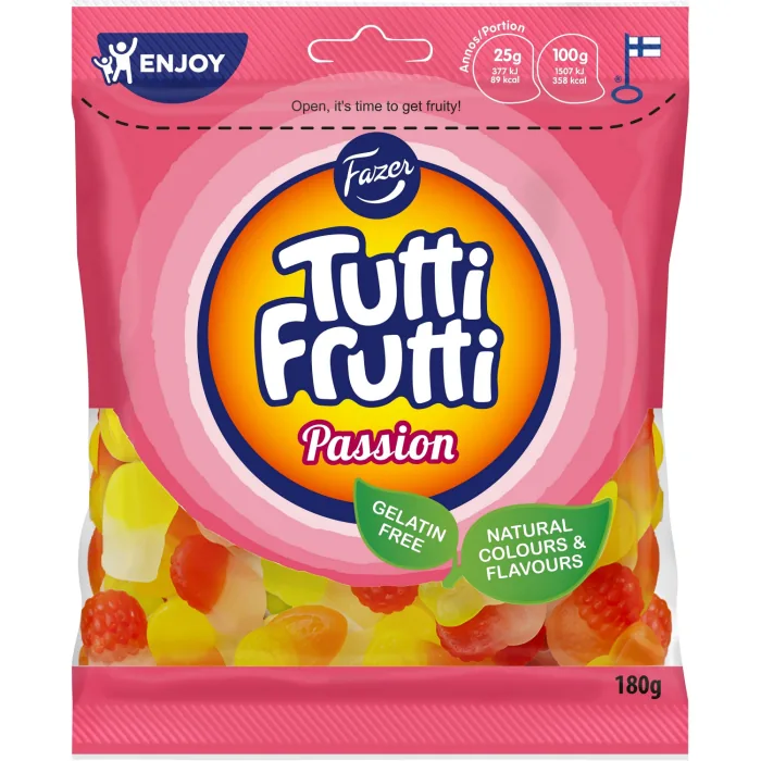 ŽELEJKONFEKTES TUTTI FRUTTI PASSION 180G