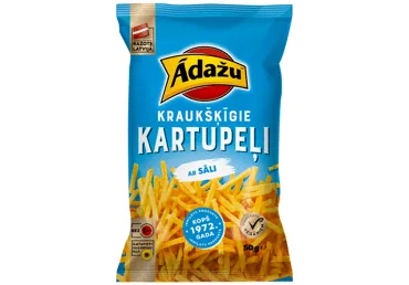 ČIPSI KRAUKŠĶĪGIE KARTUPEĻI AR SĀLI ĀDAŽU 50G