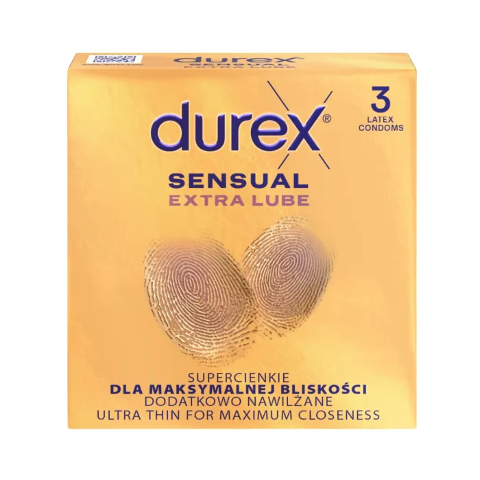 PREZERVATĪVI DUREX SENSUAL EXTRA LUBE 3GAB.