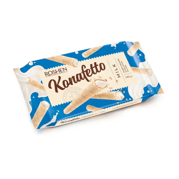 VAFEĻU TRUBIŅAS ROSHEN KONAFETTO AR PIENA PILDĪJUMU 140G