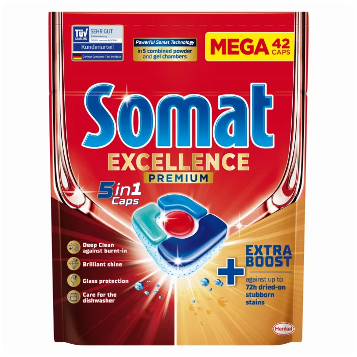 TRAUKU MAZGĀJAMĀS MAŠĪNAS KAPSULAS SOMAT EXCELLENCE PREMIUM 5IN1 42GAB