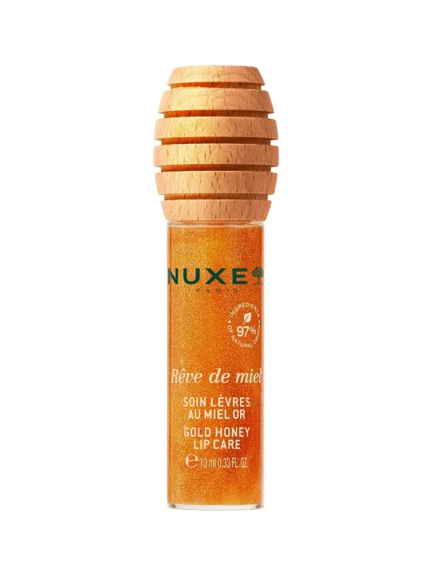 Nuxe rêve de miel mirdzumu piešķirošs lūpu balzams, 10 ml
