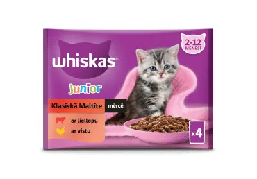 KAĶU BARĪBA WHISKAS JUNIOR VISTA 4X85G
