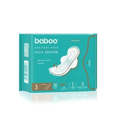 Baboo vienreizējās lietošanas sieviešu ieliktņi 245 mm N10