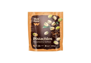 PISTĀCIJAS WELL DONE GRAUZDĒTAS SĀLĪTAS 250G
