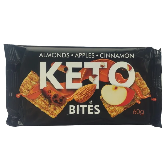 MANDEĻU BATONIŅŠ KETO BITES AR ĀBOLIEM UN KANĒLI 60G